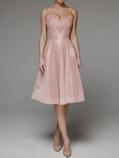 Black Friday Sale: 55% off for a limited time- Fashion V Neck Sling A-Line Dress
