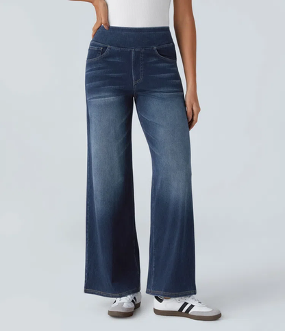 aakip™-Quinn Super Stretch High-Waisted Wide Leg Jeans