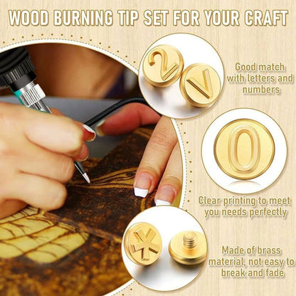 aakip™-🎁26 Letters Copper Mold —DIY Wood Burning/Carving Set