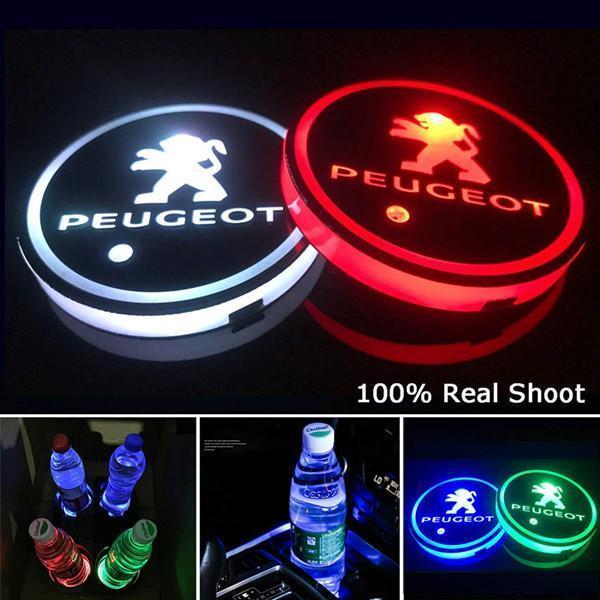 aakip™-Led Car Logo Cup Lights up Holder USB Charging 7 Colors Changing