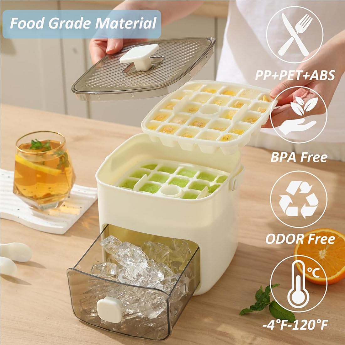 ❄️ Summer Best-Seller: 48-Cube Press-to-Release Ice Tray