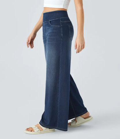 aakip™-Quinn Super Stretch High-Waisted Wide Leg Jeans
