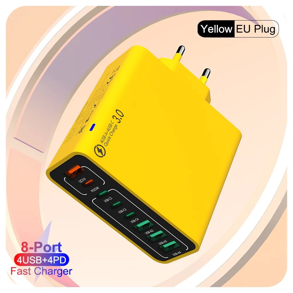 ⏳✨️8 in 1 Waterproof Ports USB Fast Charger