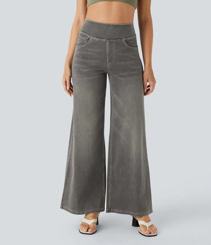 aakip™-Quinn Super Stretch High-Waisted Wide Leg Jeans