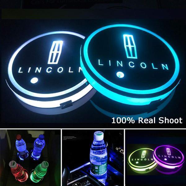 aakip™-Led Car Logo Cup Lights up Holder USB Charging 7 Colors Changing