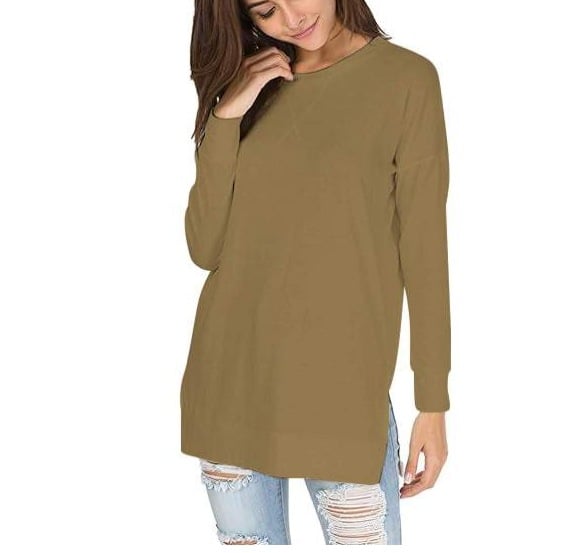 49% OFF  🔥Round Neck Casual Solid Color Top