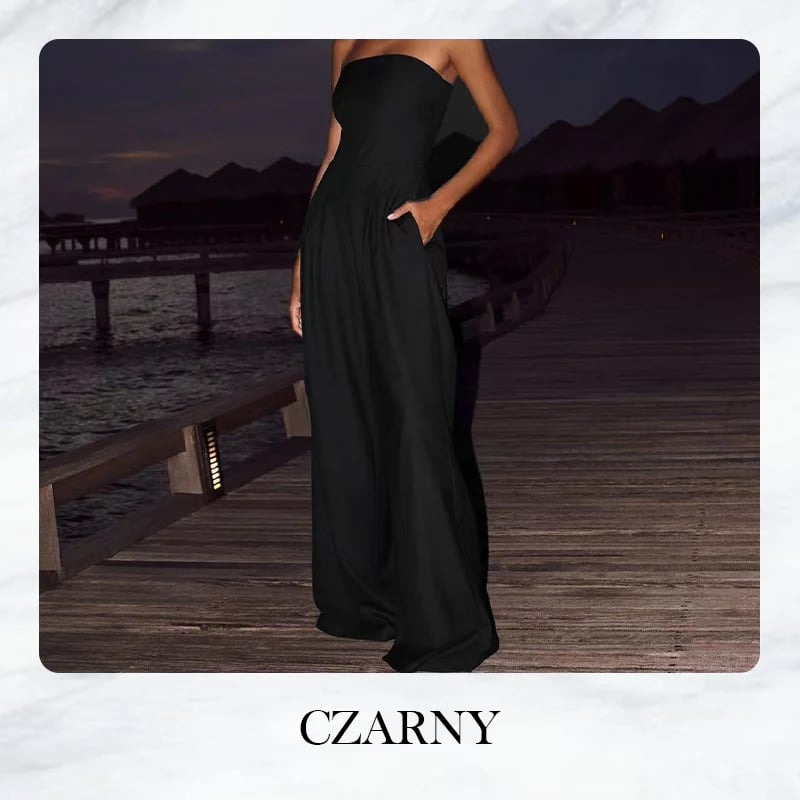 [S-XL]👗Women's Strapless Jumpsuit with Pockets
