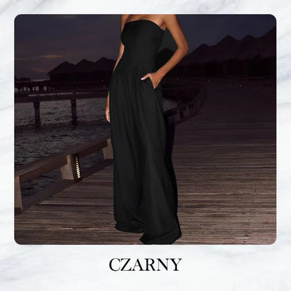 [S-XL]👗Women's Strapless Jumpsuit with Pockets