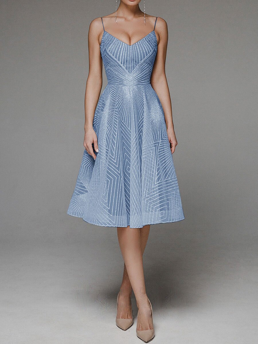 Black Friday Sale: 55% off for a limited time- Fashion V Neck Sling A-Line Dress