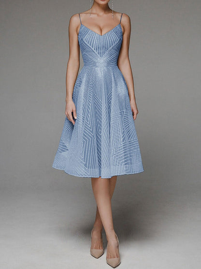 Black Friday Sale: 55% off for a limited time- Fashion V Neck Sling A-Line Dress