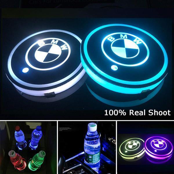 aakip™-Led Car Logo Cup Lights up Holder USB Charging 7 Colors Changing