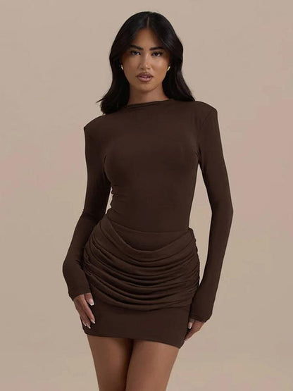 💃Last Day Sales -50% OFF🎉Women's Sexy Ruched Long Sleeve Bodycon Dress