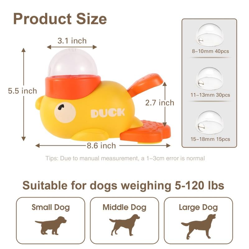 Yellow Duck-Shaped Interactive Dog Feeder