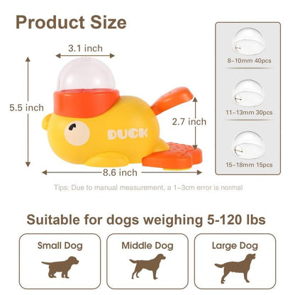 Yellow Duck-Shaped Interactive Dog Feeder