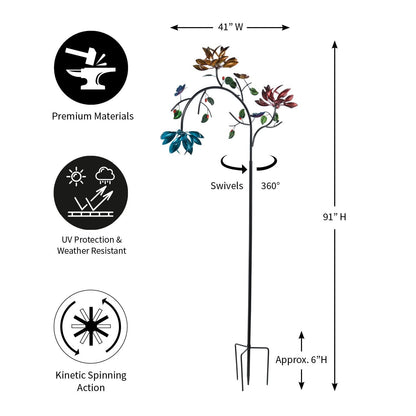 aakip™-🔥70% OFF -Beautiful Summer Multi Colored Flowers Wind Spinner