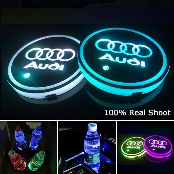 aakip™-Led Car Logo Cup Lights up Holder USB Charging 7 Colors Changing