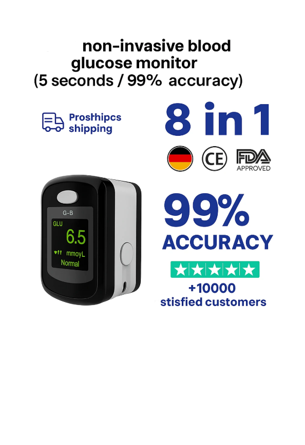 Non-Invasive Blood Glucose Monitor — 5-Second Readout | 99% Accuracy 8-1