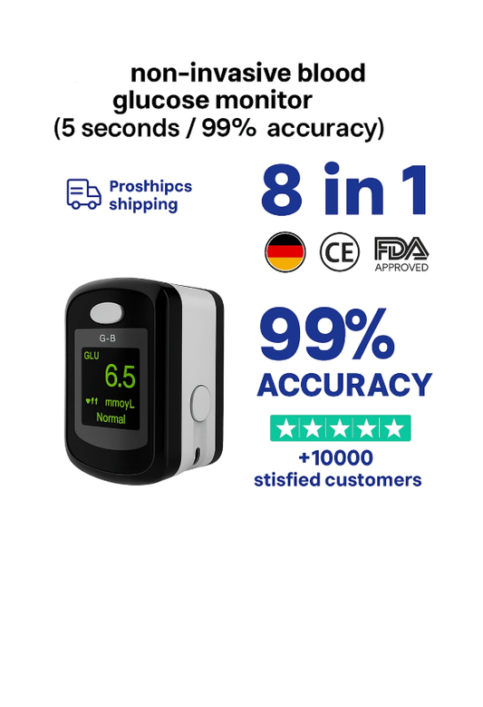 Non-Invasive Blood Glucose Monitor — 5-Second Readout | 99% Accuracy 8-1