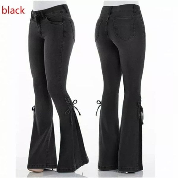 aakip™-70S HIP HUGGER BELL BOTTOMS STRETCHY JEANS