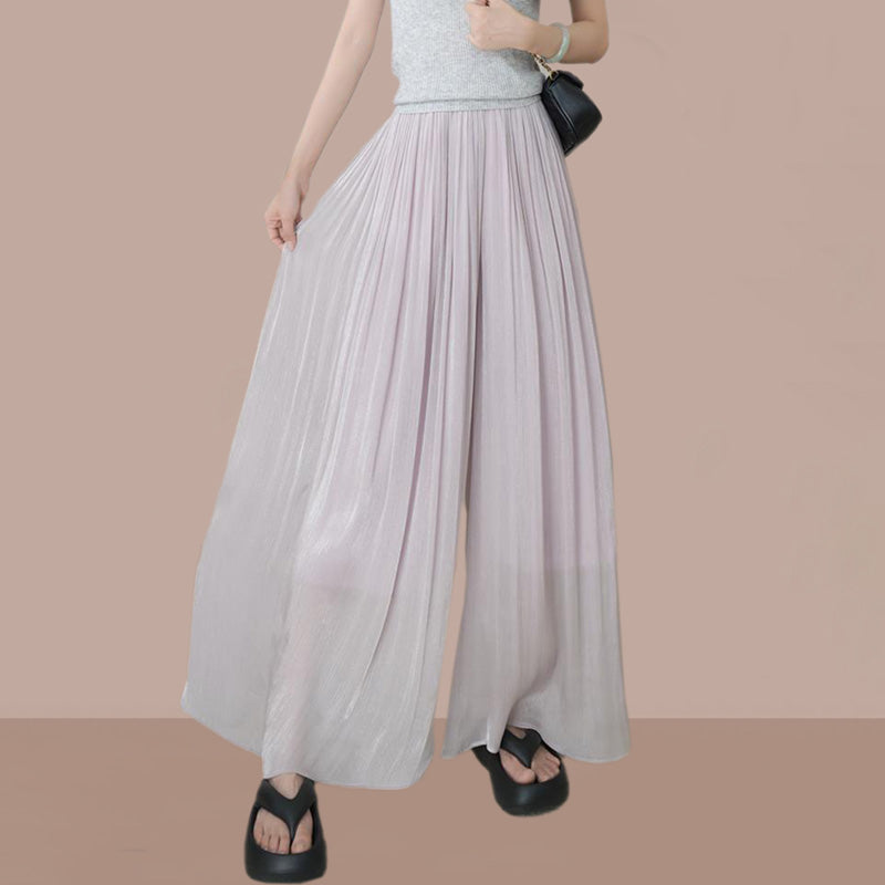 aakip™-👗Glazed Ice Silk Floor-Length Wide-Leg Culottes