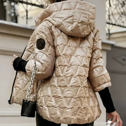 🧥 Women's Hooded Patchwork Cotton Jacket for Autumn & Winter