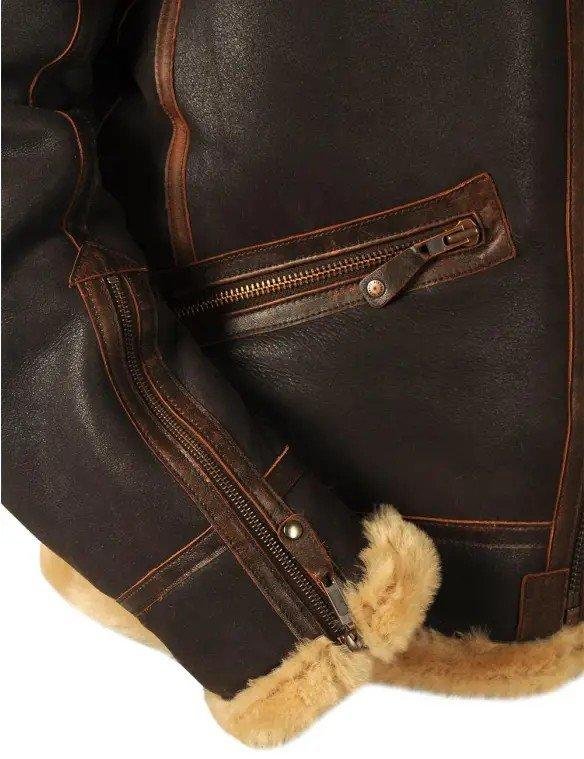 Pilot leather jacket-made of sheepskin {Free Shipping! ! }