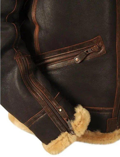 Pilot leather jacket-made of sheepskin {Free Shipping! ! }