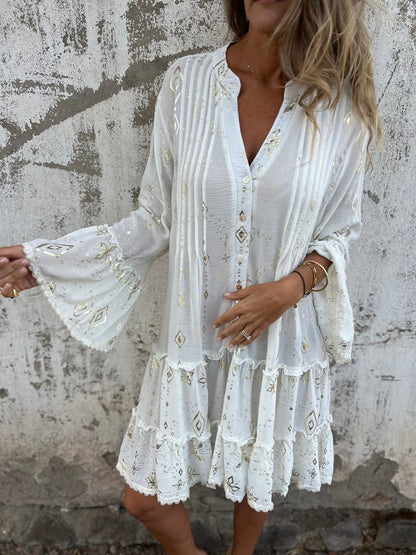 🔥 Comfortable Stretchy V Neck Printed Party Dresses