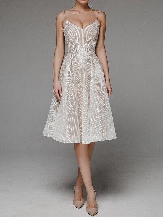 Black Friday Sale: 55% off for a limited time- Fashion V Neck Sling A-Line Dress