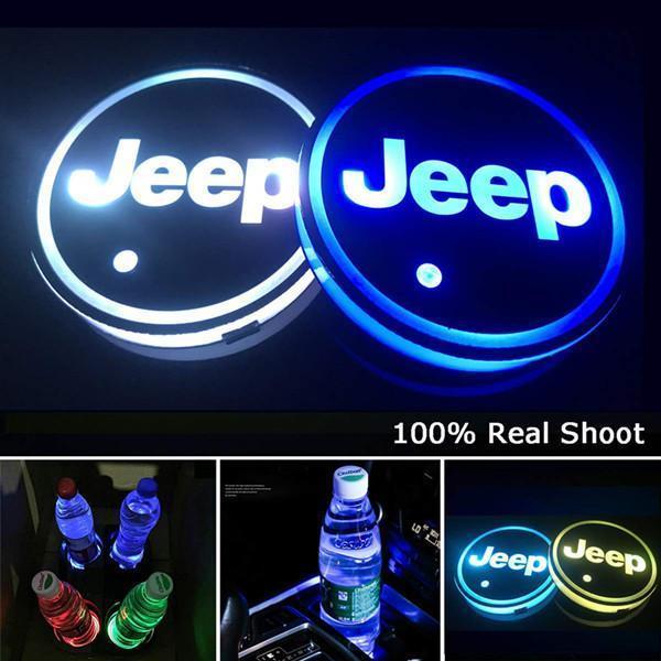 aakip™-Led Car Logo Cup Lights up Holder USB Charging 7 Colors Changing