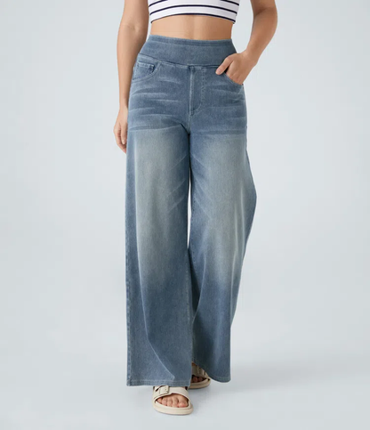 aakip™-Quinn Super Stretch High-Waisted Wide Leg Jeans