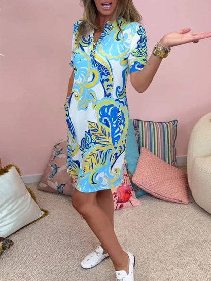 Vibrant Printed Midi Dress
