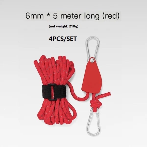 aakip™-Portable Adjustable Fix Tent High Strength Fast Release Pulley Camping Rope(4 Pcs/Set)