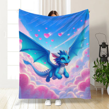 49% OFF This Week Promotions🎉🎉Soft Funny Throw Blanket Cute Smiling Dinosaurs HD Digital Print Flannel