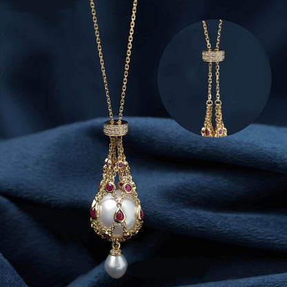 aakip™- 49% OFF--Pearl & Gemstone Lavalier Pendant