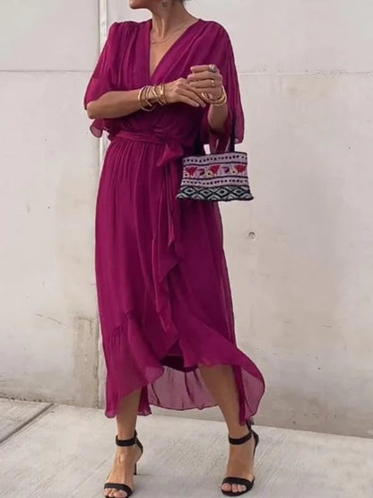 Stylish and elegant V-neck maxi dress