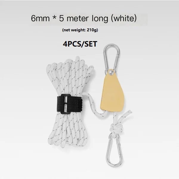 aakip™-Portable Adjustable Fix Tent High Strength Fast Release Pulley Camping Rope(4 Pcs/Set)