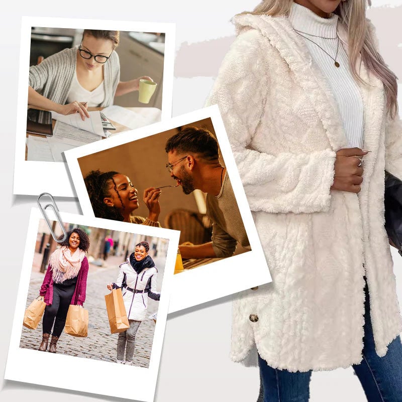 Women's Warm Diamond Pattern Hooded Jacket🧥