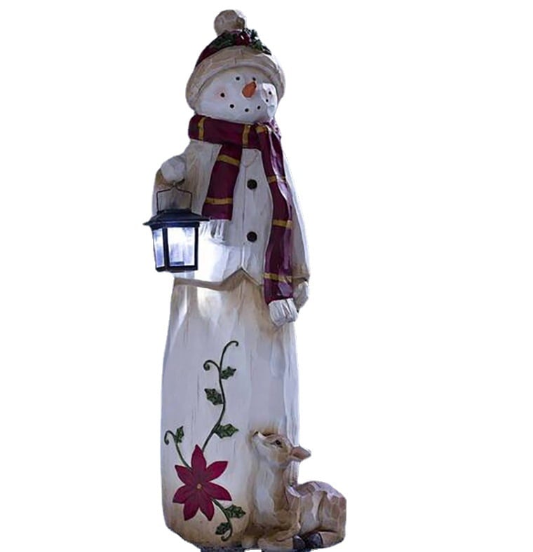 Woodland Snowman with Electronic lamp