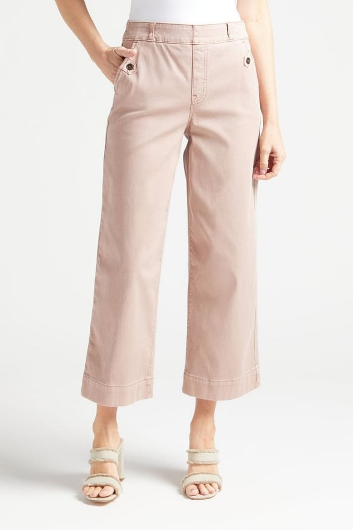 Stretch Twill Cropped Wide Leg Pants (BUY 2 FREE SHIPPING)