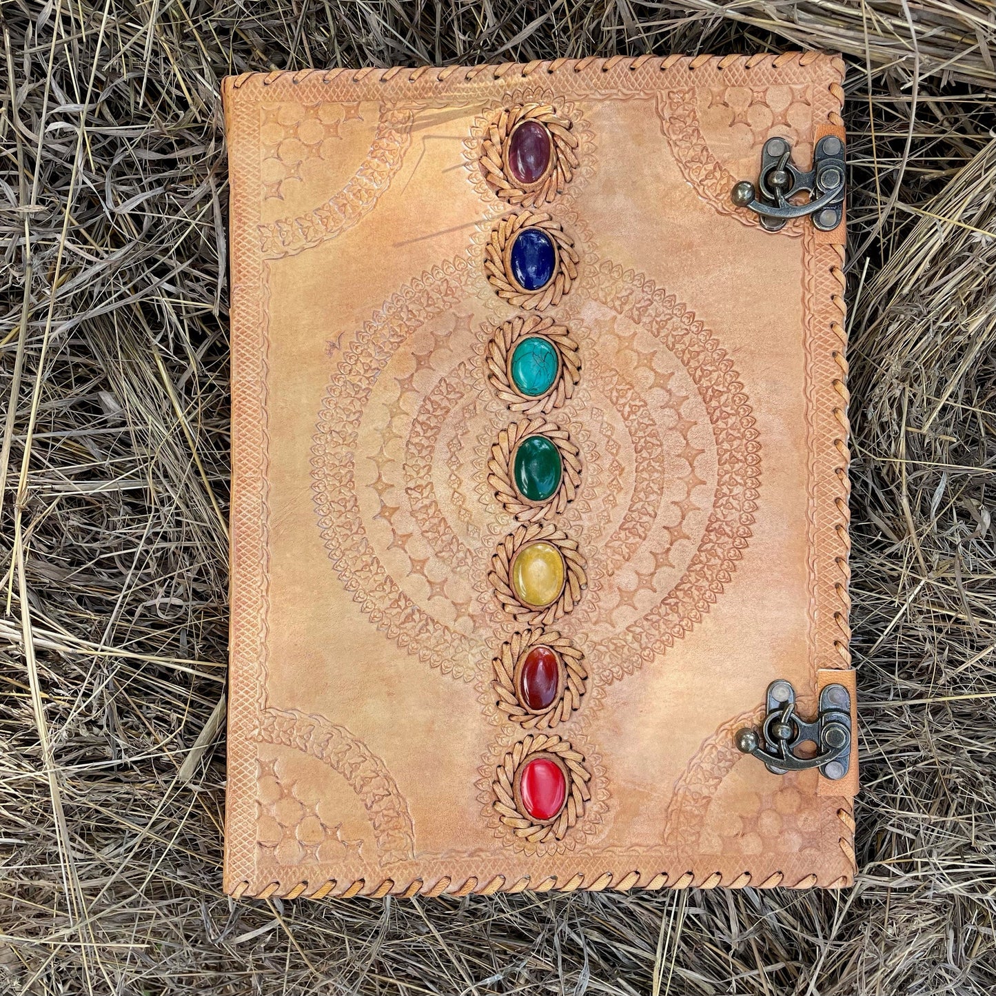 Magic notebook with 7 chakra gems