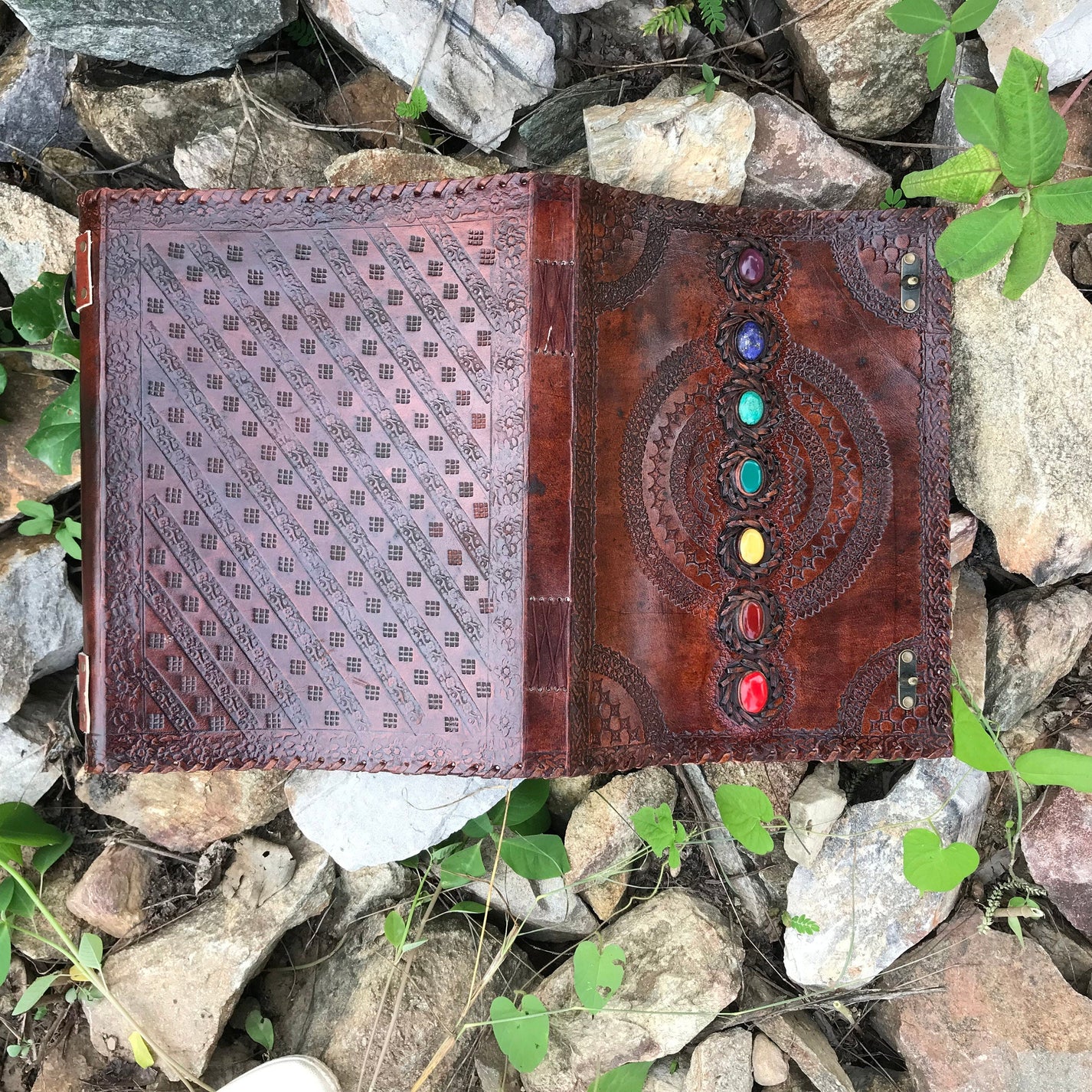 Magic notebook with 7 chakra gems – aakip.com