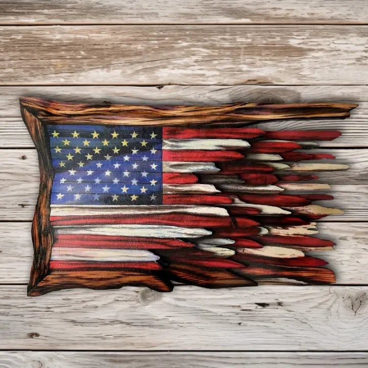 lusailstore - Wooden American Flag