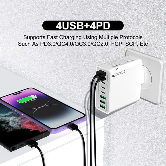 ⏳✨️8 in 1 Waterproof Ports USB Fast Charger