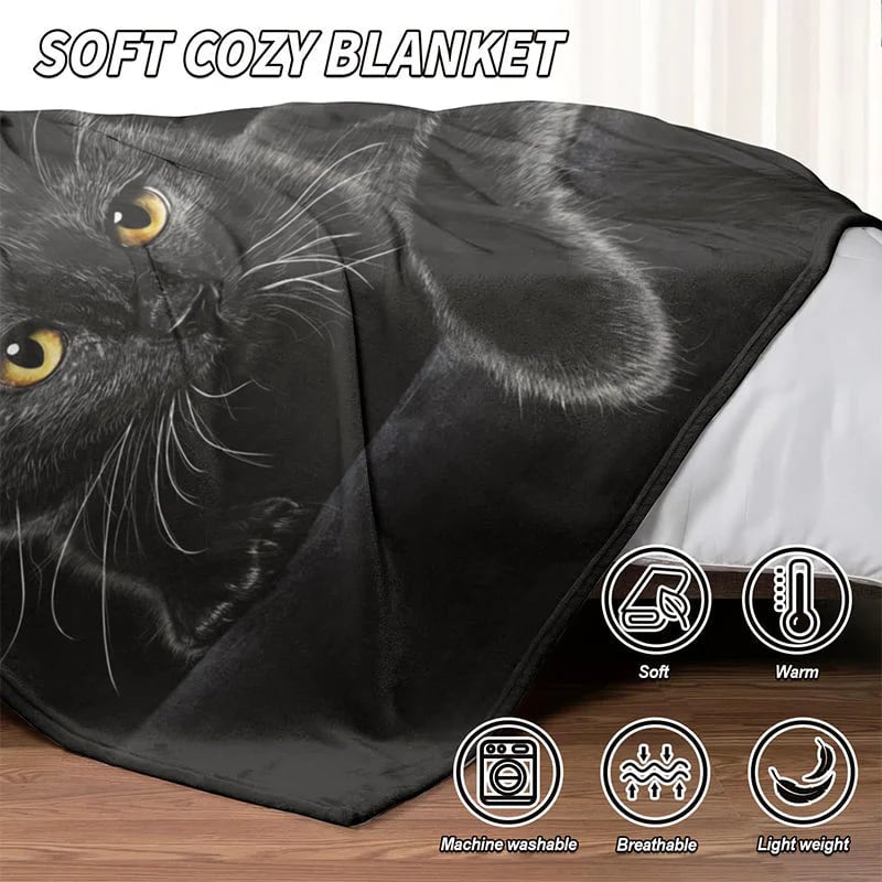 ⏳🎄Christmas Hot Sale - 49% Off!🔥30K+ SOLD🐱Black Cat All-Season Cozy Blanket