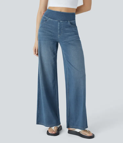 aakip™-Quinn Super Stretch High-Waisted Wide Leg Jeans