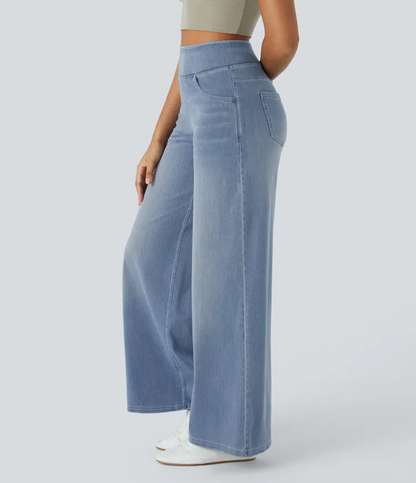 aakip™-Quinn Super Stretch High-Waisted Wide Leg Jeans