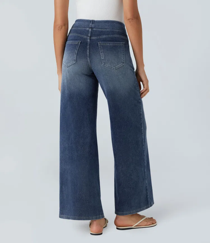 aakip™-Quinn Super Stretch High-Waisted Wide Leg Jeans