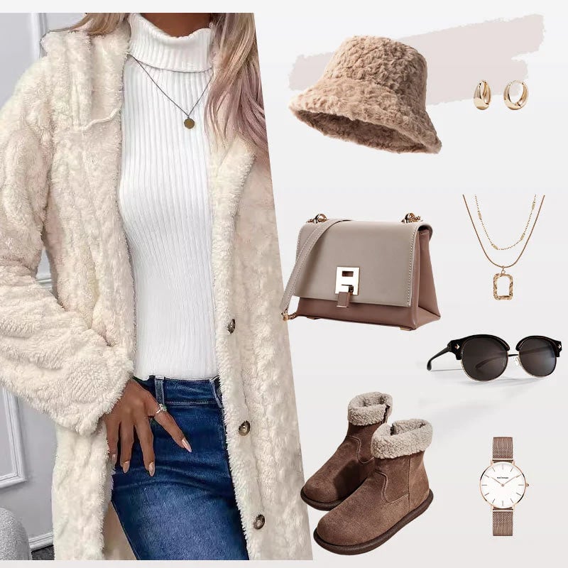 Women's Warm Diamond Pattern Hooded Jacket🧥