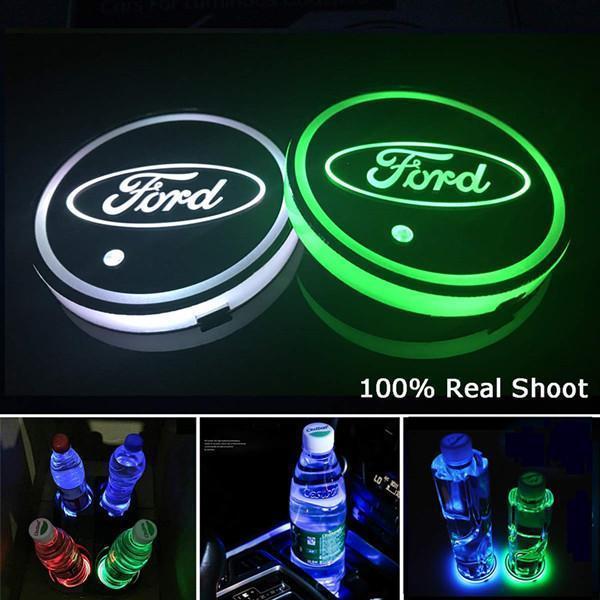 aakip™-Led Car Logo Cup Lights up Holder USB Charging 7 Colors Changing